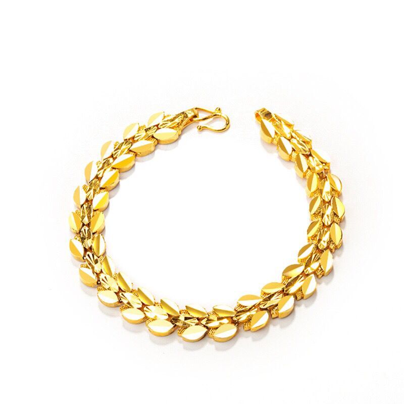 MGFam (367B) ( 19 cm x 9 mm ) Bracelet For Men Olive Leaves Embroidery Fashion Watch Sytle Jewelry 24k Gold Plated
MGFam (367B) ( 19 cm x 9 mm ) Bracelet For Men Olive Leaves Embroidery Fashion Watch Sytle Jewelry 24k Gold Plated
