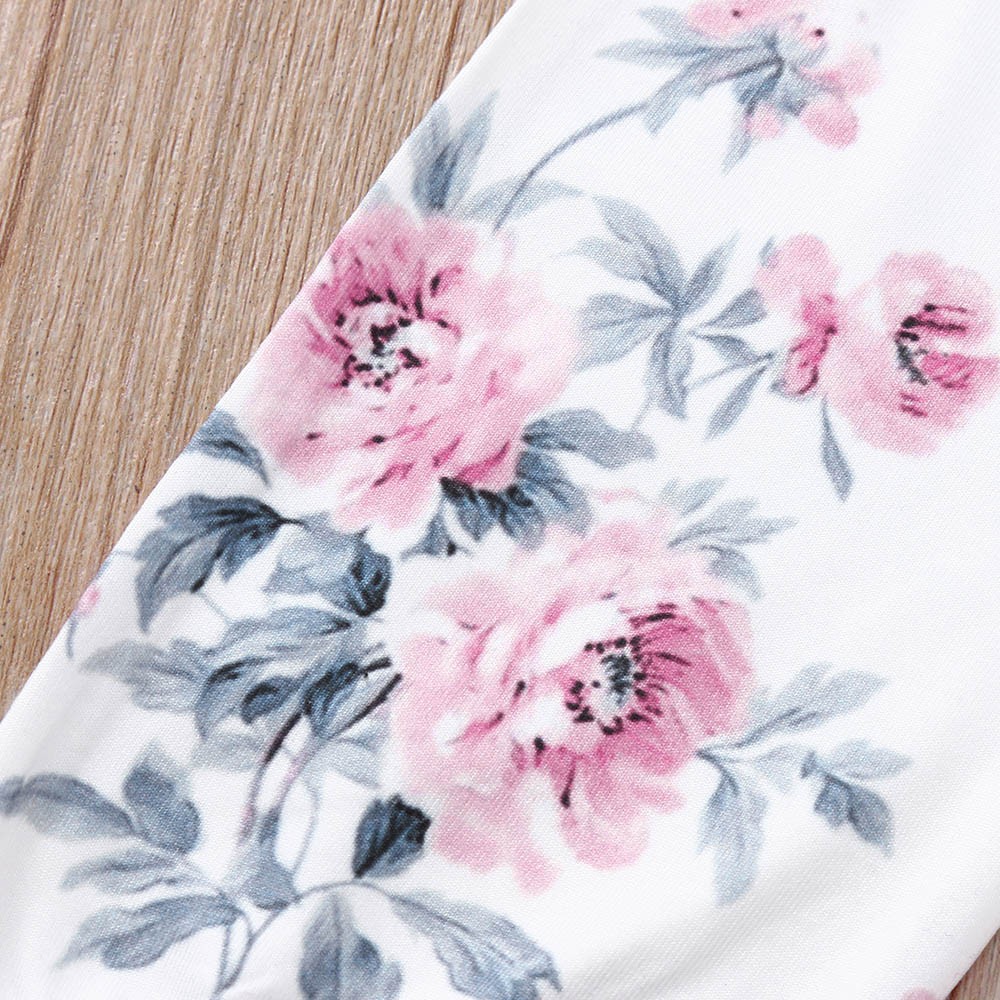 Newborn baby clothing set Toddler Girls Ruffles Solid Tops+Floral Lace Pants Set Clothes baby girl outfit roupa menina