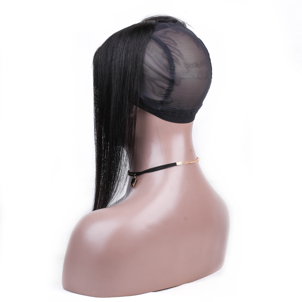 4*4 inch Straight Lace Closure With Wig Cap Natural Color Brazilian Straight Hair Middle Part 100% Human Hair Closure