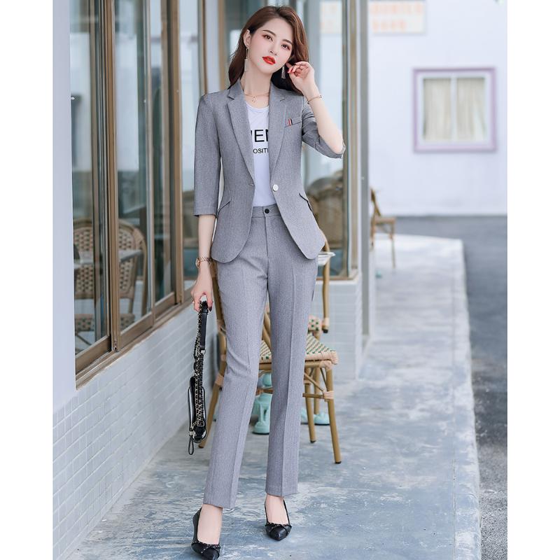 Half Sleeve Elegant PantSuit Uniform Formal Single Button and Trousers Pink Black Jacket Women Suit 2 Two-piece Office Set
Half Sleeve Elegant PantSuit Uniform Formal Single Button and Trousers Pink Black Jacket Women Suit 2 Two-piece Office Set
