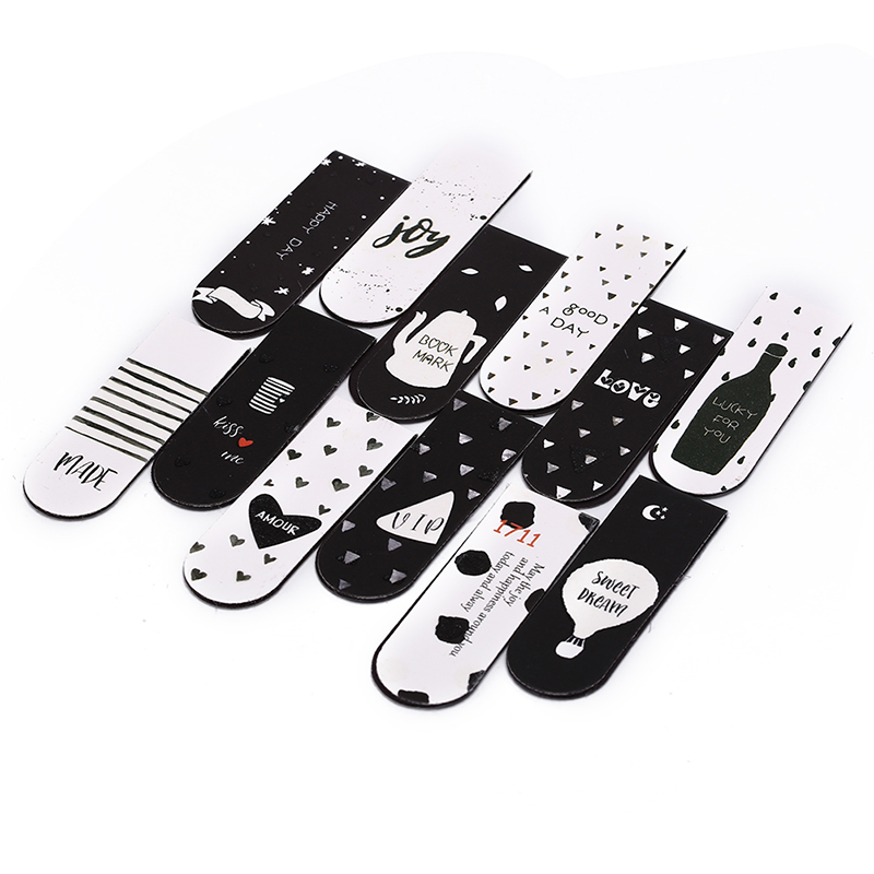 6 Pcs/lot Film Bookmark White And Black Paper Magnetic Bookmarks Creative School Stationery Book Marks Supplies Gift Stationery