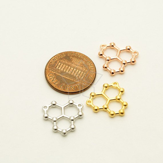 5PCS Ice Hydro Water H2O Molecule Structure Necklace STEM Science Chemistry Hormone Formula Dopamine Molecular Necklaces