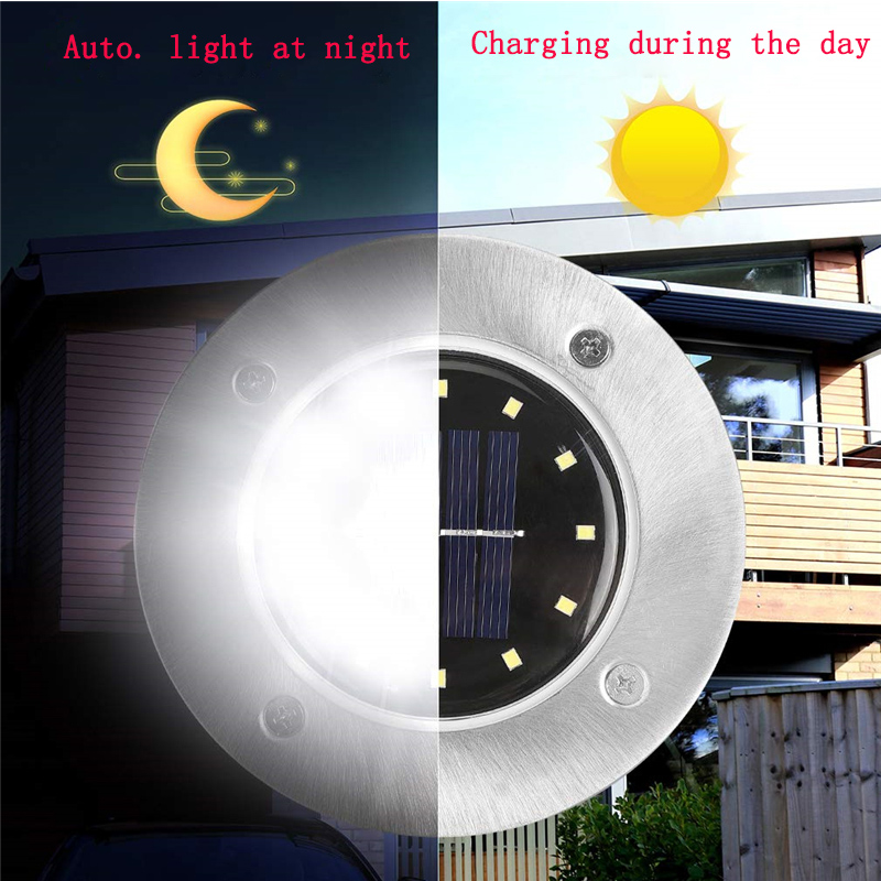 Solar Ground Lights 12 LED Solar Buried Light IP65 Underground Lamps for Outdoor Path Way Garden Decking Lawn