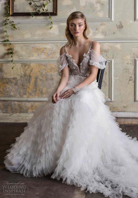 limor rosen mermaid wedding dresses v neck lace bridal gowns backless fluffy skirt boho wedding dress custom