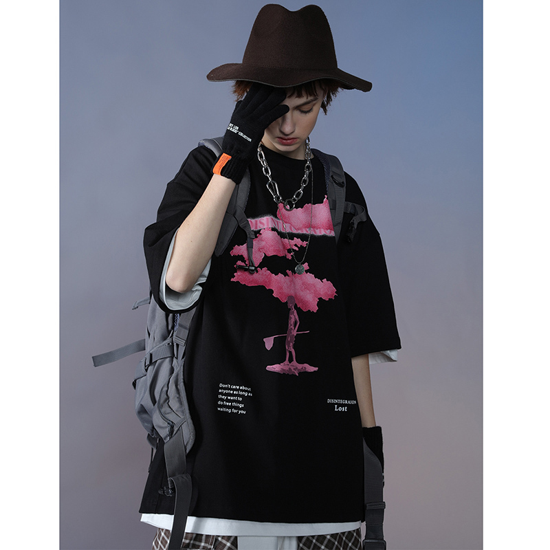 2020 Streetwear Harajuku Tshirt Pink Cloud Hip Hop T Shirt Men Summer Short Sleeve T-Shirt Cotton Fashion Black Tops Tees HipHop CX200703