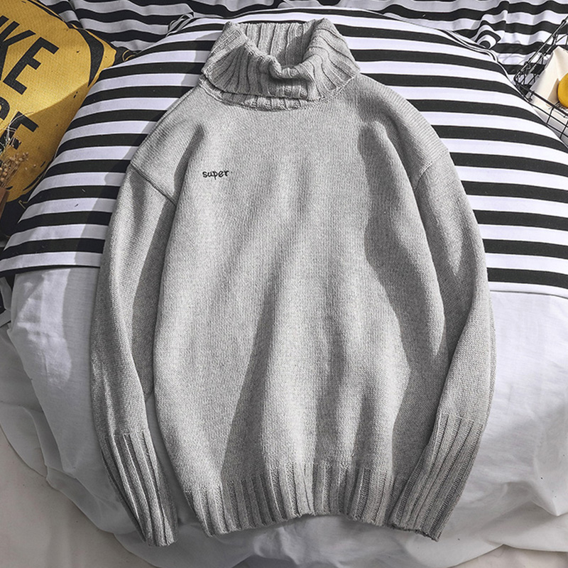 Sweaters Men Turtleneck Simple All-match Soft Warm Winter Daily Korean Style Knitting Sweater Mens Harajuku Leisure Clothing New SH190930
