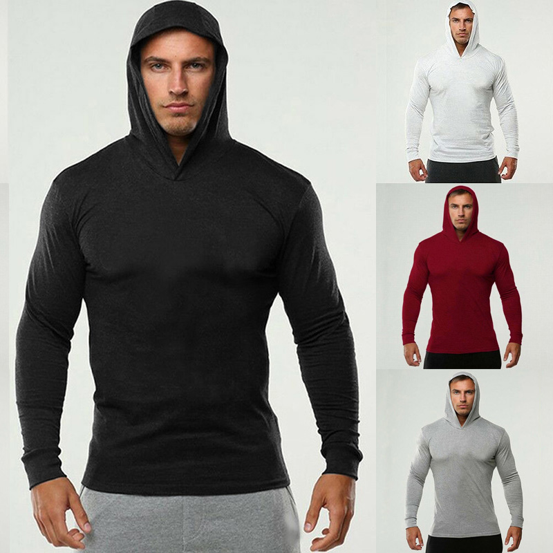 Bodybuilding Running T-Shirt Men Fitness Long Sleeve Hooded T Shirt Men Plain Gym Clothing Fashion Slim Fit Cotton Tee Tops, Gray
Bodybuilding Running T-Shirt Men Fitness Long Sleeve Hooded T Shirt Men Plain Gym Clothing Fashion Slim Fit Cotton Tee Tops, Gray