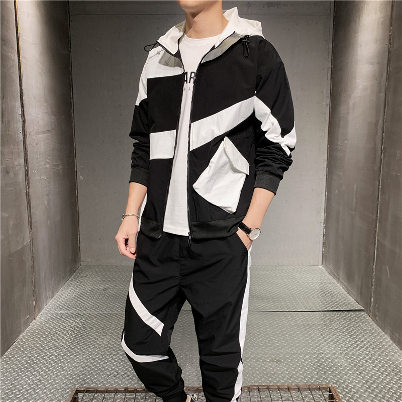 2020 New Men's Hip Hop Tracksuit Mens Clothing 2 PC Sportswear Sets Man Korean Style Streetwear Jacets + Harem Pants, Blue pink
2020 New Men's Hip Hop Tracksuit Mens Clothing 2 PC Sportswear Sets Man Korean Style Streetwear Jacets + Harem Pants, Blue pink