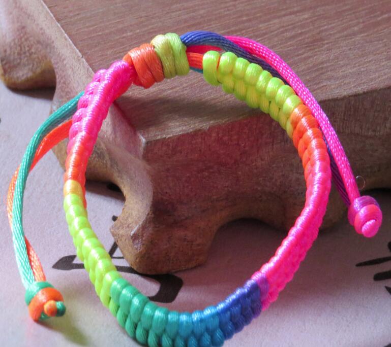 Multicolored rope bracelet Hand-woven auspicious anklet multicolored thread bracelet Wy465