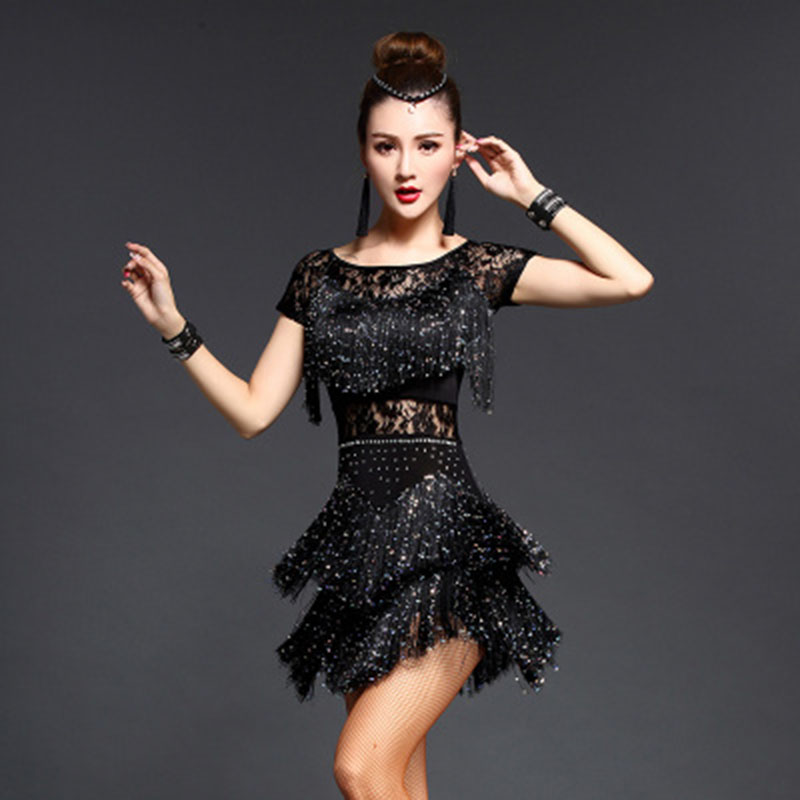 Latin Dance Dress Women Fringe Dress Women Salsa Dancewear Dance Costume Dresses Adult 5 Color Fringe Sequin Latin Dresses, Red short sleeve
Latin Dance Dress Women Fringe Dress Women Salsa Dancewear Dance Costume Dresses Adult 5 Color Fringe Sequin Latin Dresses, Red short sleeve