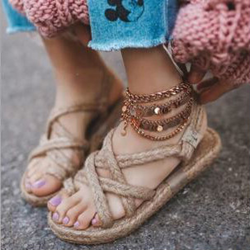 women summer beach sandals flats casual shoes woman vintage rope plus size gladiator sandalias mujer sapato feminino D814, Beige
women summer beach sandals flats casual shoes woman vintage rope plus size gladiator sandalias mujer sapato feminino D814, Beige