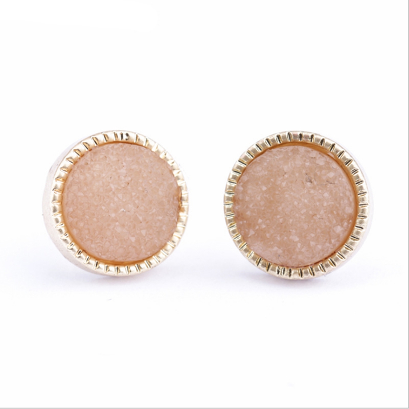 Silver ice out high diamond cluster zircon round screw back round earrings men and women hip hop jewelry