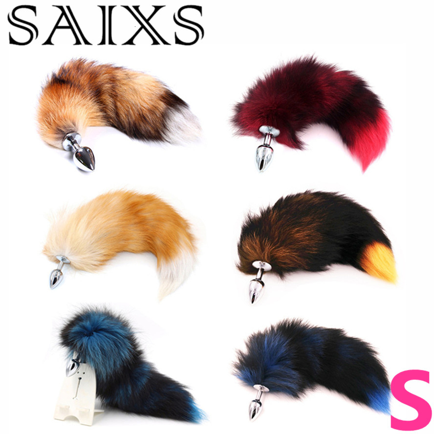 SAIXS Fox Tails Anal Plug Metal Anal Sex Toys Butt plug Sex Games Role play Cosplay Toys S plug Drop Shipping T191129