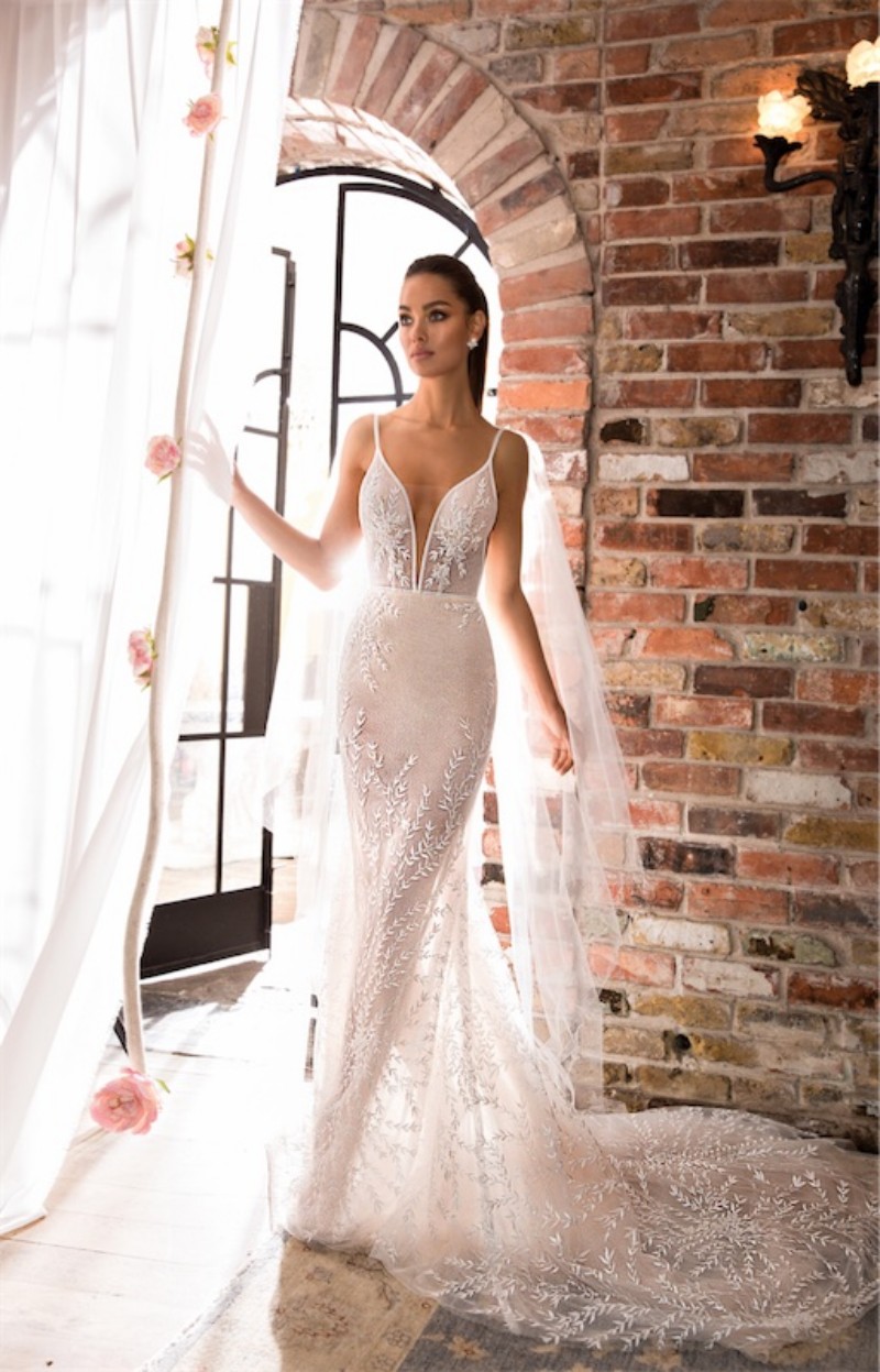 elihav sasson mermaid wedding dresses with wrap sexy spaghetti neck full lace backless sweep train trumpat bridal gowns