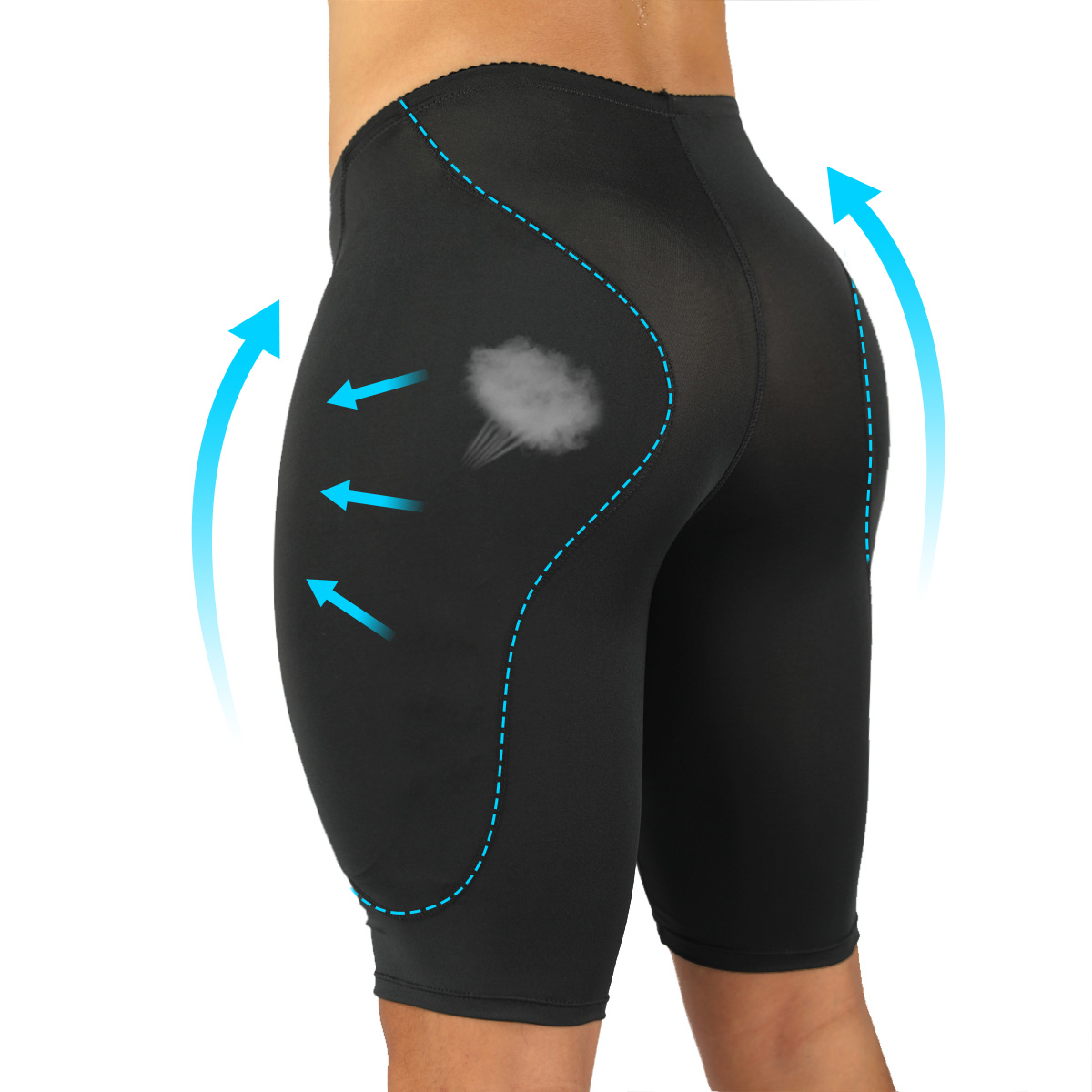 Mens Body Shaper Side Booty Padded Compression Waist Trainer Tummy Control Panties Slimming Shapewear Modeling Girdle Fake Ass Padded Boxers
