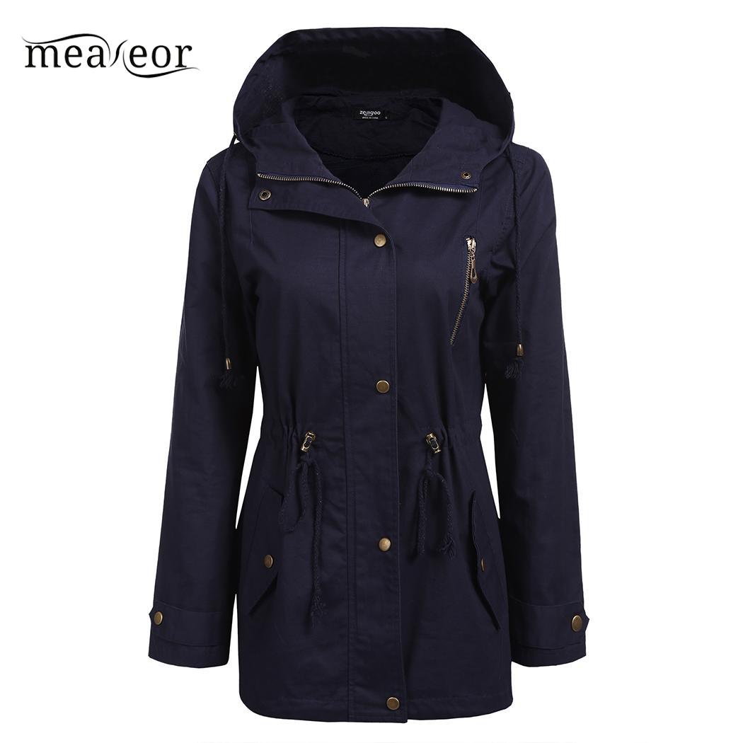 Meaneor Long Sleeve Hooded Women Wind Coat Drawstring Waist Slim Outwear Casual Autumn Jacket Zipper and Button Jackets Overcoat, Navy blue
Meaneor Long Sleeve Hooded Women Wind Coat Drawstring Waist Slim Outwear Casual Autumn Jacket Zipper and Button Jackets Overcoat, Navy blue