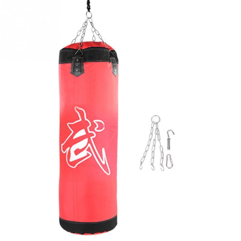 Empty Boxing Sand Bag Hanging Kick Sandbag Boxing Training Fight Karate Punch Punching Sand Bag With Metal Chain Hook Carabiner T191230
