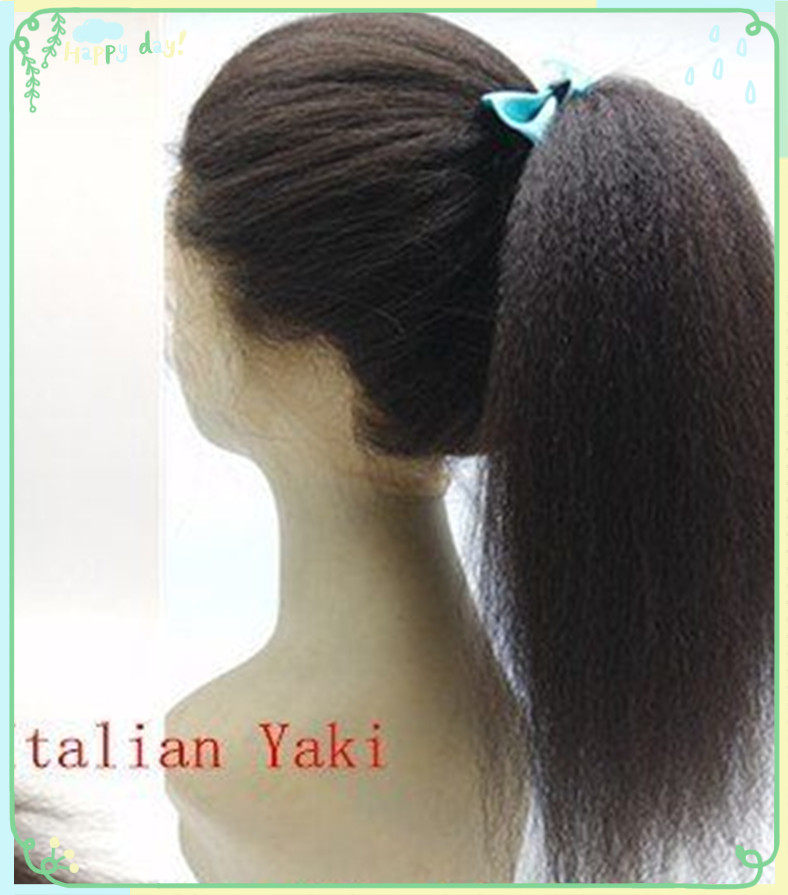 Celebrity African American Human Hair Ponytail Extensions Brazilian Virgin Hair 140g Kinky straight Drawstring Pony tail Free Fast Shipping