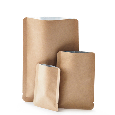 100pcs Open Top Kraft/White Paper Bag Small Heat Sealing Ground Coffee Beans Powder Salt Soap Chocolate Snack Candy Bakery Packaging Pouches