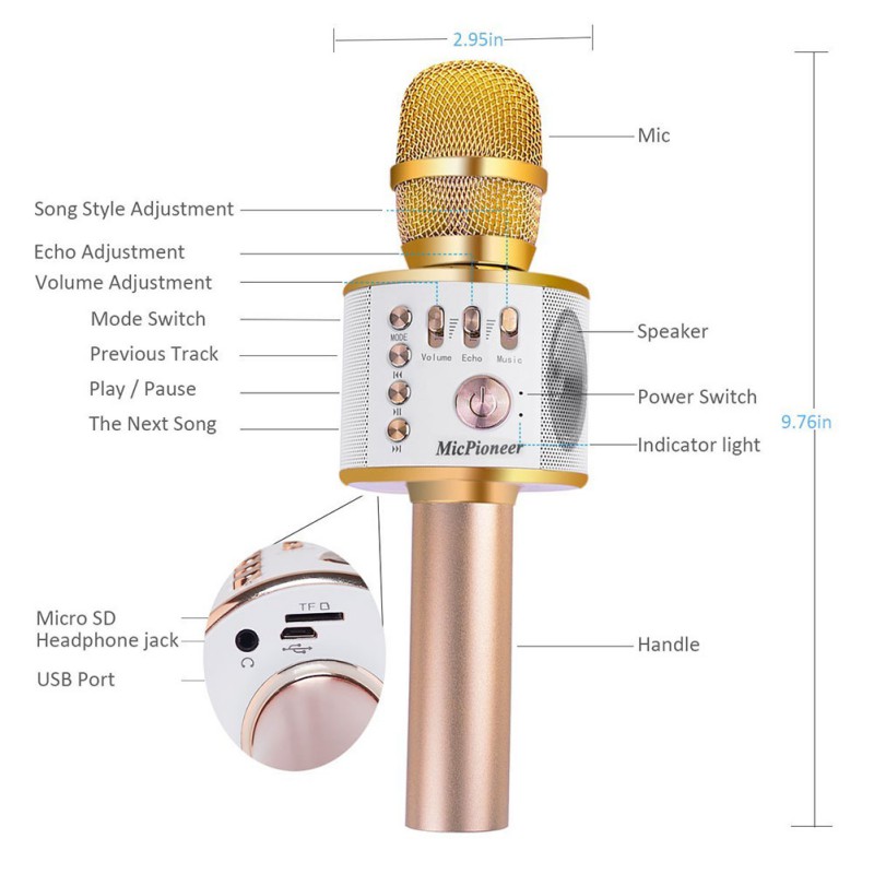 K38 4 colors for Wireless Bluetooth Karaoke Microphone Handheld KTV Home Mic Speaker Player Professional Microphones