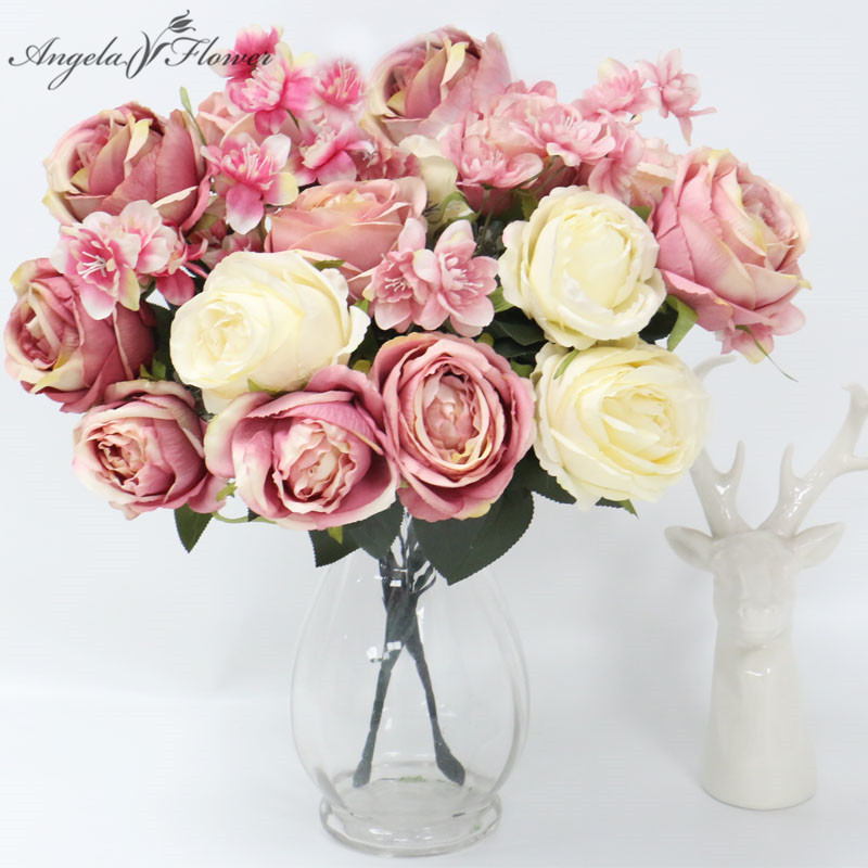 12 heads roses artificial flower wedding background wall flower arrangement decor home table bridal bouquet rose peonies floral, Pink
12 heads roses artificial flower wedding background wall flower arrangement decor home table bridal bouquet rose peonies floral, Pink