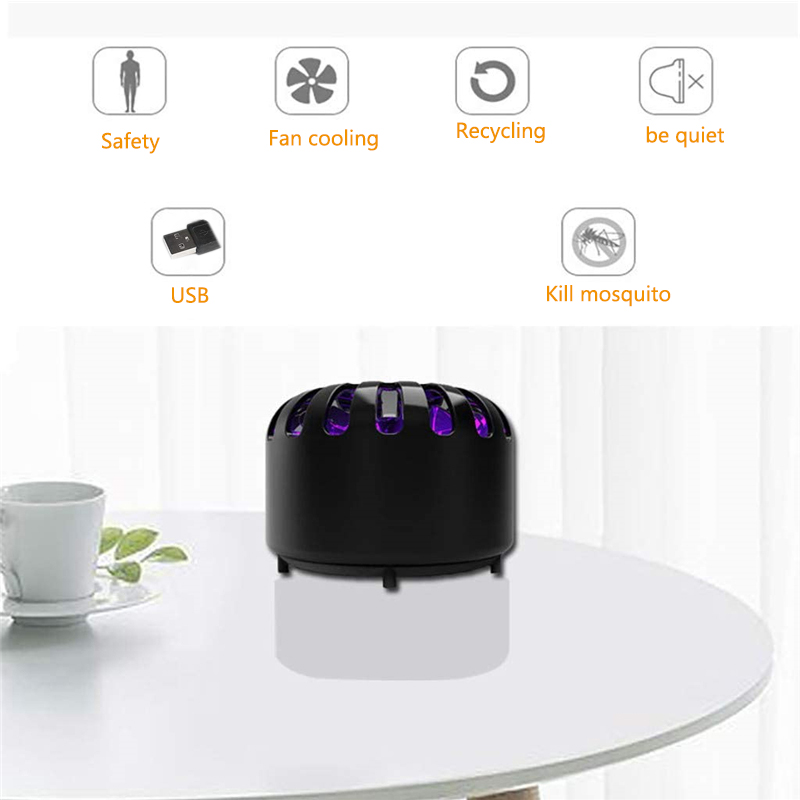 Mosquito Killer Lamp Electronic Indoor Safe Bug Zapper Light USB Powered No Buzzing for Home Kitchen Bedroom Patio Yard Office
