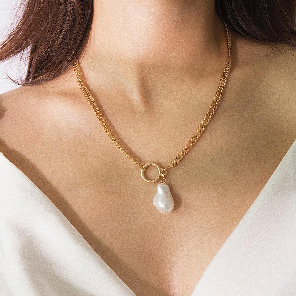 KMVEXO Baroque Irregular Imitation Pearl Necklace for Women Metal Round Short Choker Collar Necklace Fashion Female Jewelry Gift
KMVEXO Baroque Irregular Imitation Pearl Necklace for Women Metal Round Short Choker Collar Necklace Fashion Female Jewelry Gift