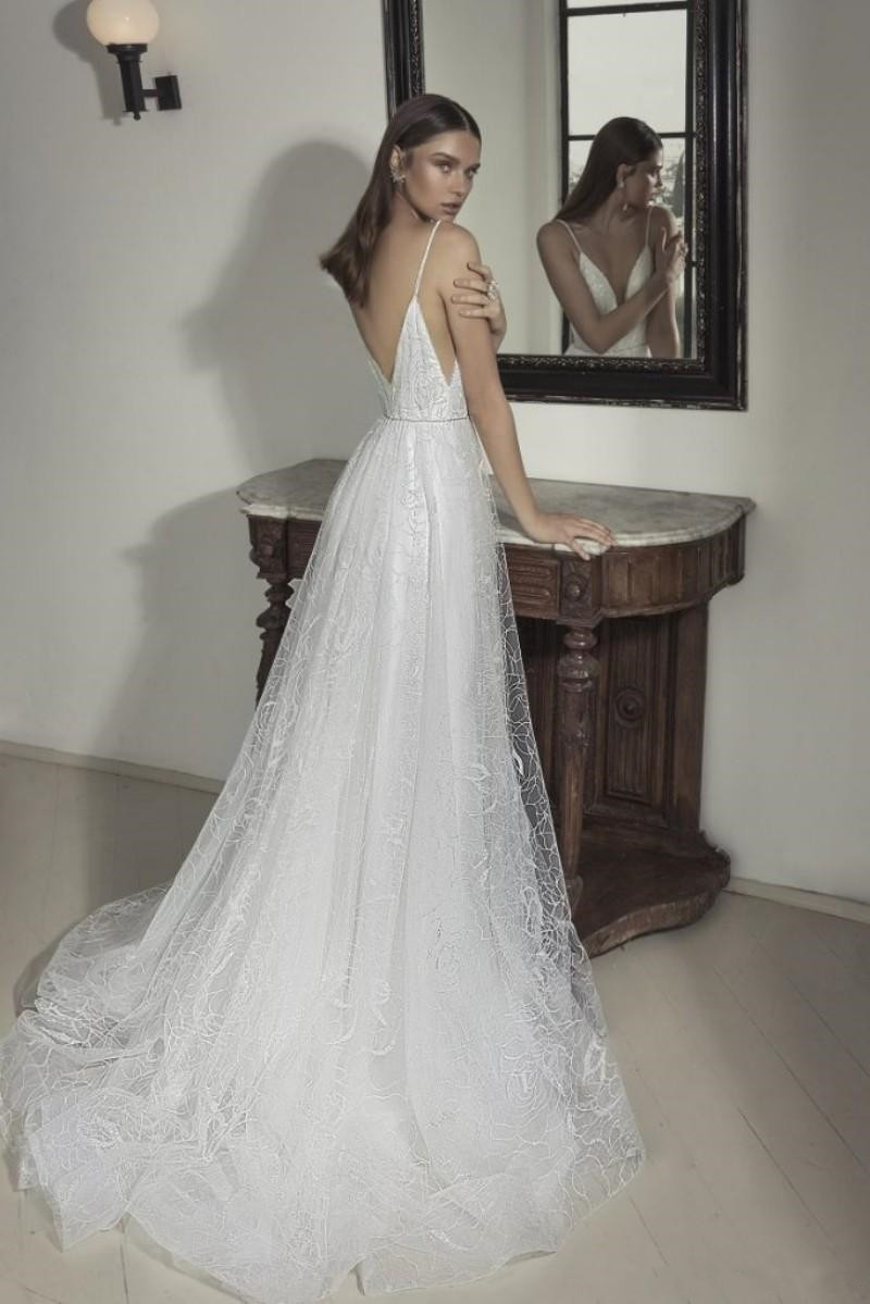 2020 New Sexy Julie Vino A Line Wedding Dresses V Neck Backless Wedding Gowns vestidos de noiva Bling Beach Wedding Dress