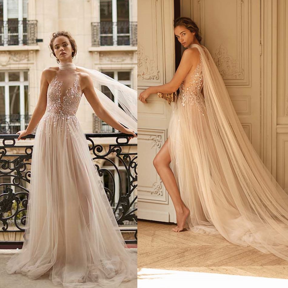 Liz Martinez Wedding Dresses With Wraps Sheer Jewel Neck Beading Applique Bridal Gowns Sexy Illusion Bohemian Wedding Dress, Chocolate
Liz Martinez Wedding Dresses With Wraps Sheer Jewel Neck Beading Applique Bridal Gowns Sexy Illusion Bohemian Wedding Dress, Chocolate