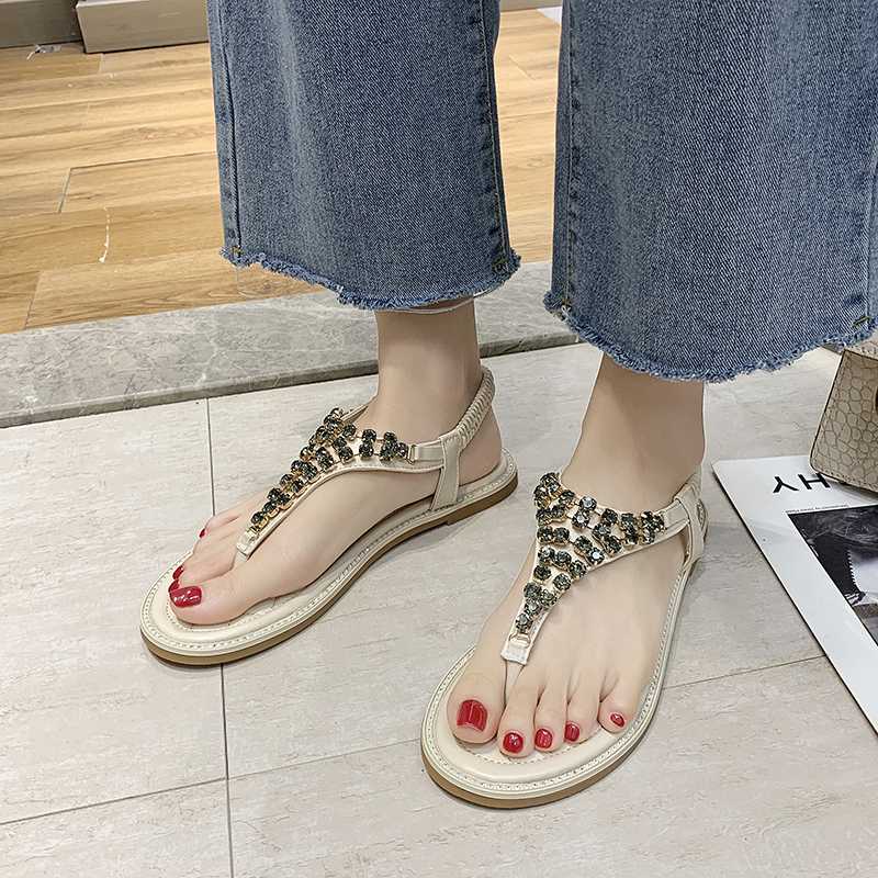 Bohemia Rhinestone Thong sandals women summer shoes 2020 casual sweet clip toe t-strap flat sandals women Sandalias Mujer, Beige
Bohemia Rhinestone Thong sandals women summer shoes 2020 casual sweet clip toe t-strap flat sandals women Sandalias Mujer, Beige