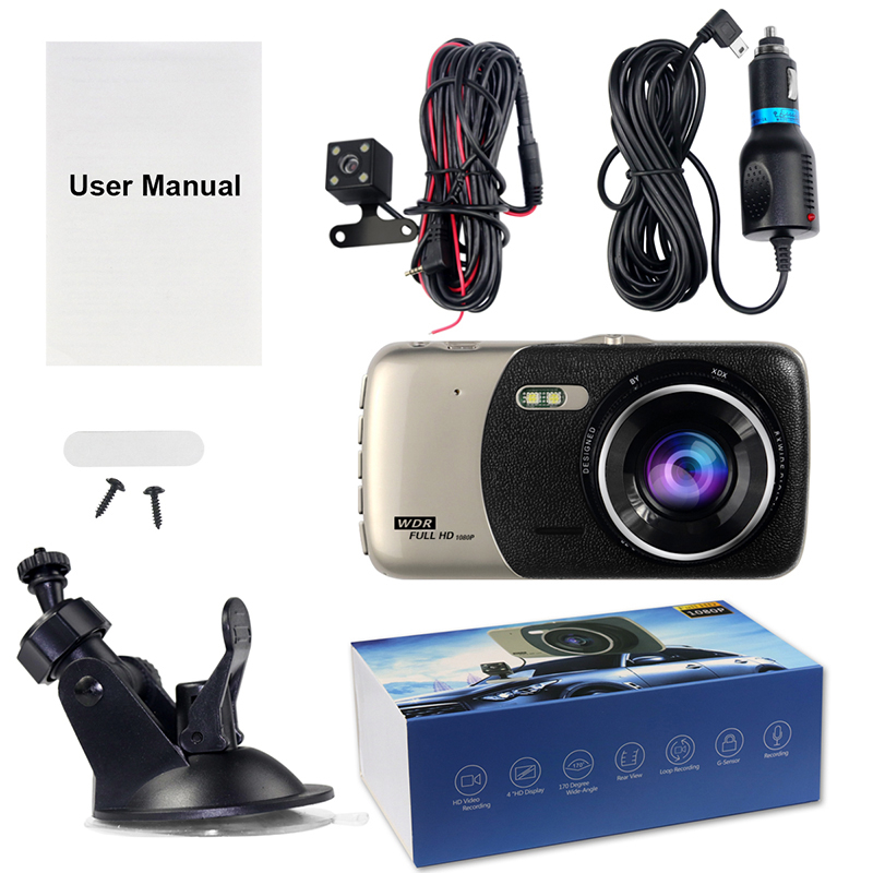 2Ch 37quot screen Jieli car DVR recorder auto video camera vehicle windshield video dashcam 140 degrees wide view angle car bla