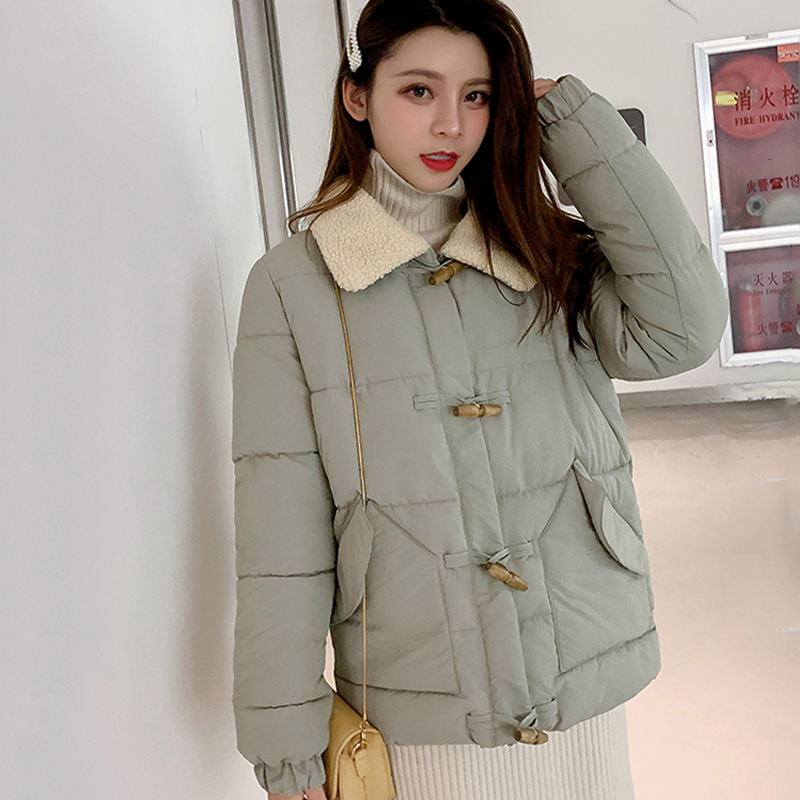 2019 New Winter Short Women's Jacket Female Horn Button Women Parka Short Cotton Padded Autumn New Thick Warm Overcoat, Black
2019 New Winter Short Women's Jacket Female Horn Button Women Parka Short Cotton Padded Autumn New Thick Warm Overcoat, Black