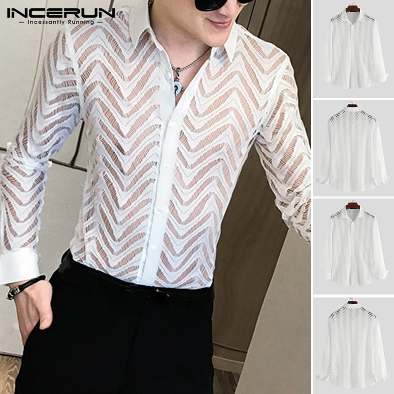 INCERUN New Fashion Sexy Men Lace Shirt Breathable Nightclub Party Dress Shirts Mesh Long Sleeve Trun Down Collar Blouse -5XL, White
INCERUN New Fashion Sexy Men Lace Shirt Breathable Nightclub Party Dress Shirts Mesh Long Sleeve Trun Down Collar Blouse -5XL, White