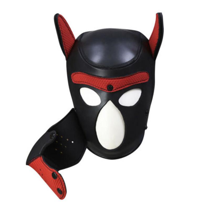 Brand New Latex Role Play Dog Mask Cosplay Full Head Mask with Ears Padded Rubber Puppy Cosplay Party Mask 10 Colors Mujer4682263