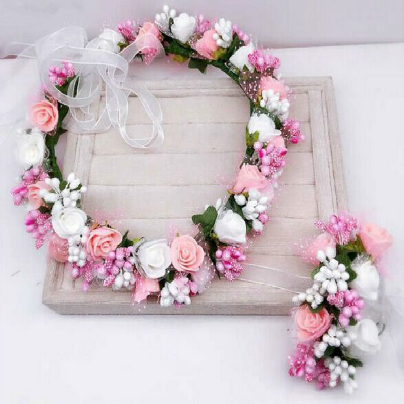 Artificial Flower Crown Wedding Bride Rose Foam Wreath Women Hair Accessories Fake Flower Headband Headpiece Floral headwear
Artificial Flower Crown Wedding Bride Rose Foam Wreath Women Hair Accessories Fake Flower Headband Headpiece Floral headwear