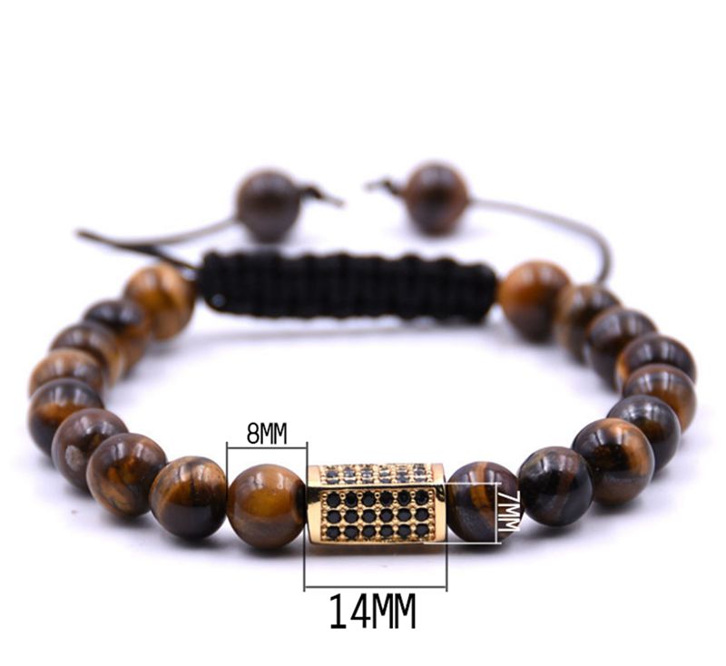 8mm natural lava stone beaded bracelet, men's stress relief yoga beads aromatherapy essential oil diffusion bracelet hand-woven bracelet bra