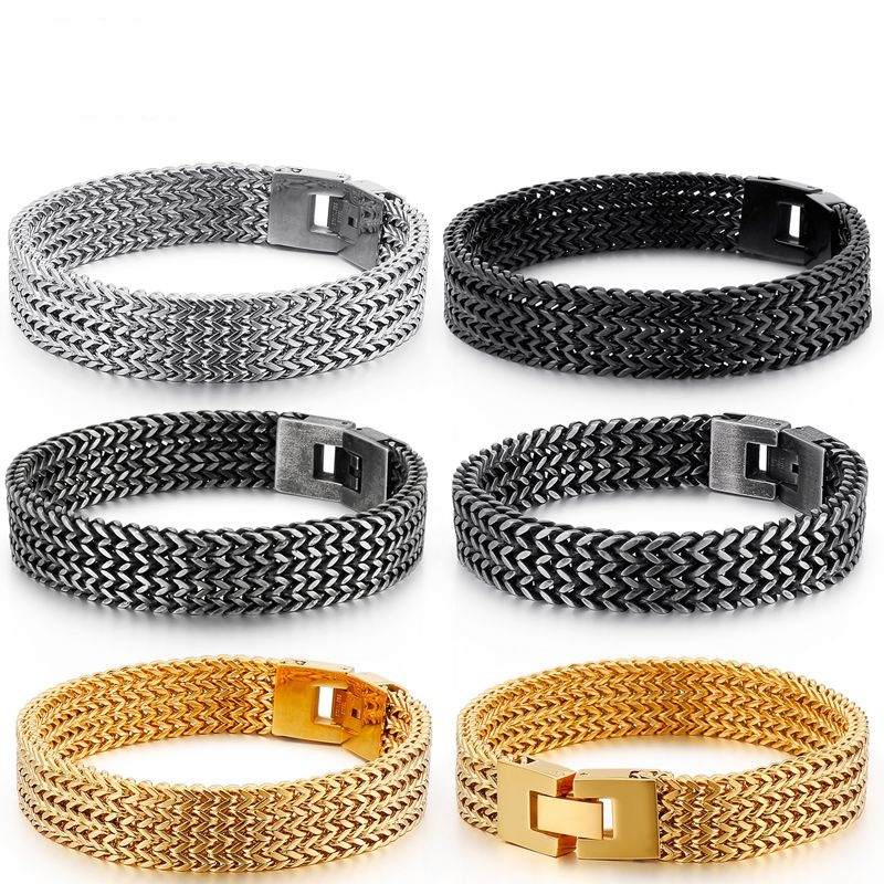 Link, Chain Dubai Gold Mesh Bracelet Men Women 20.5cm Punk Rock Vintage Stainless Steel Biker Link Armband Wholesale Jewellry
Link, Chain Dubai Gold Mesh Bracelet Men Women 20.5cm Punk Rock Vintage Stainless Steel Biker Link Armband Wholesale Jewellry