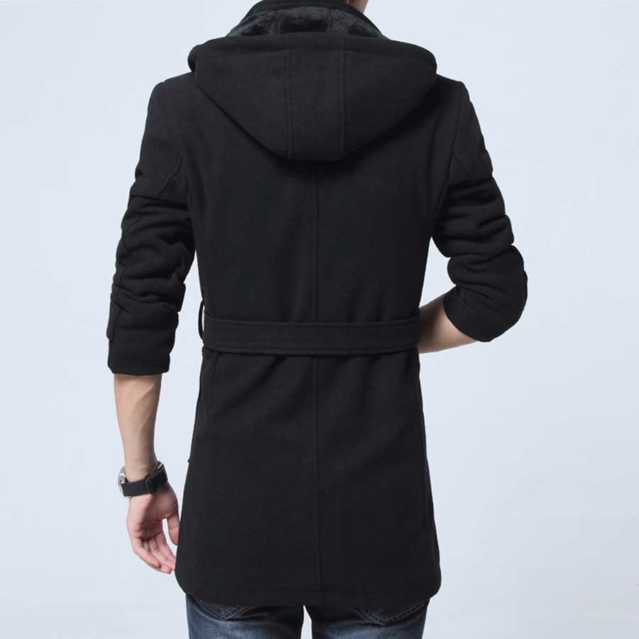 2019 Winter Trench Coat Men Fashion Long Overcoat men Hot Sale Woollen Coat Thick Men's Clothing Size 4XL Wool Jackets V191205