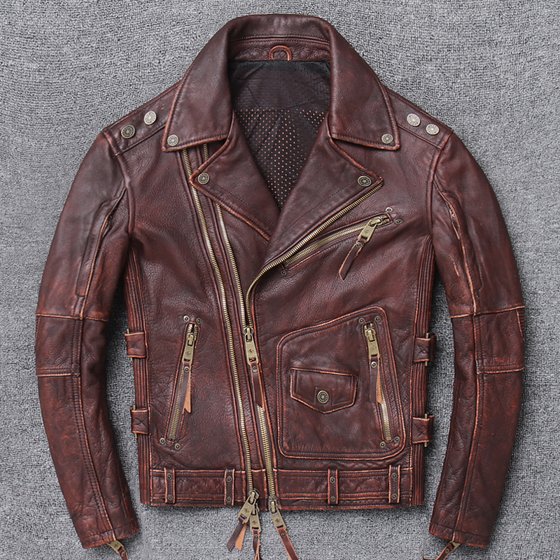 Motorcycle Racing Motorcycle Suit Thick Head Layer Cowhide inclined, Lear Lear Male Model Of Heavy Metals, Black
Motorcycle Racing Motorcycle Suit Thick Head Layer Cowhide inclined, Lear Lear Male Model Of Heavy Metals, Black