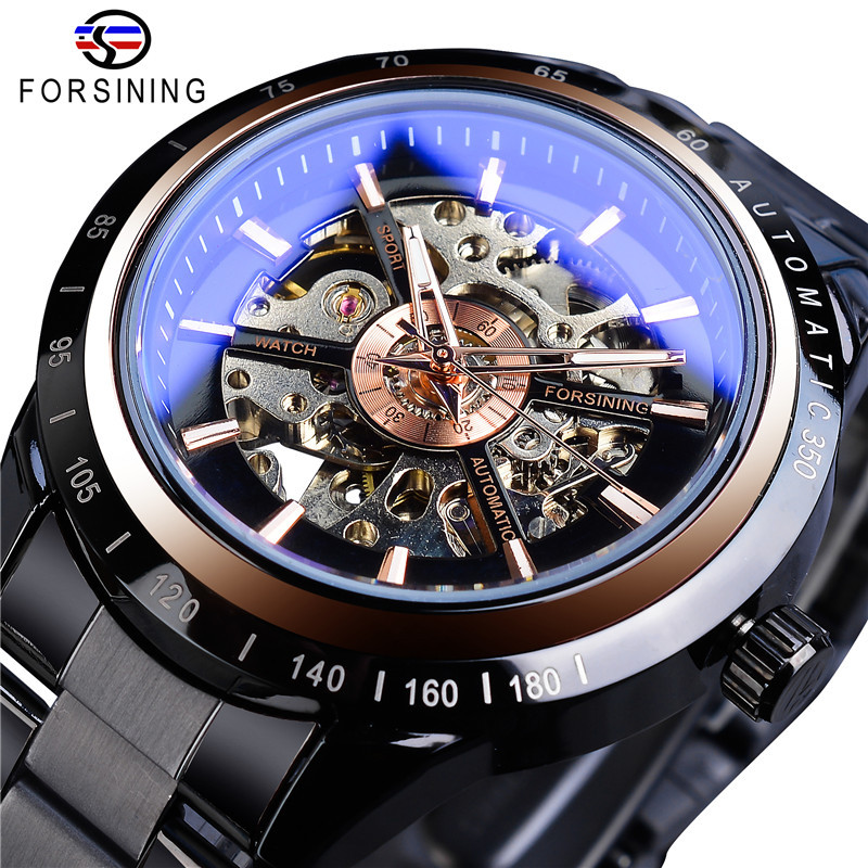 FORSINING Luxury Man Watch Automatic Mechanical Gold Skeleton Watches for Men Stainless Steel Strap Military Sports Wristwatch SLZe181, Black 1
FORSINING Luxury Man Watch Automatic Mechanical Gold Skeleton Watches for Men Stainless Steel Strap Military Sports Wristwatch SLZe181, Black 1