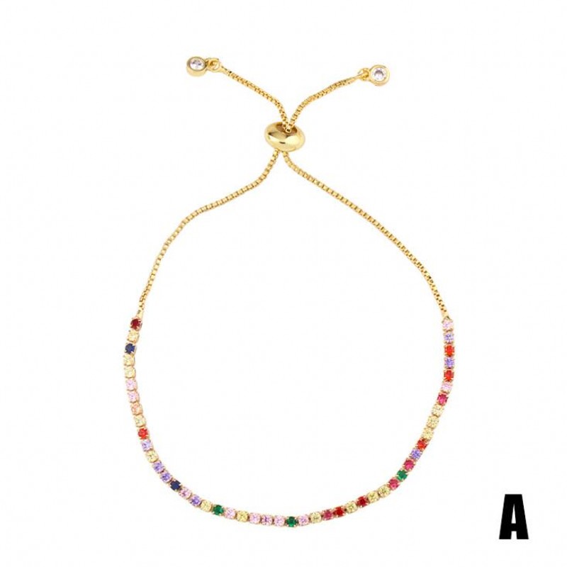 Sterg Sier & Gold Fill 2024 Top Zirconia Lucky Women's Bracelet