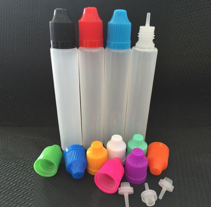 30ml E Liquid Bottles 30ml Long Style with Child Proof Caps and fine Tips Empty Pen Style Bottle