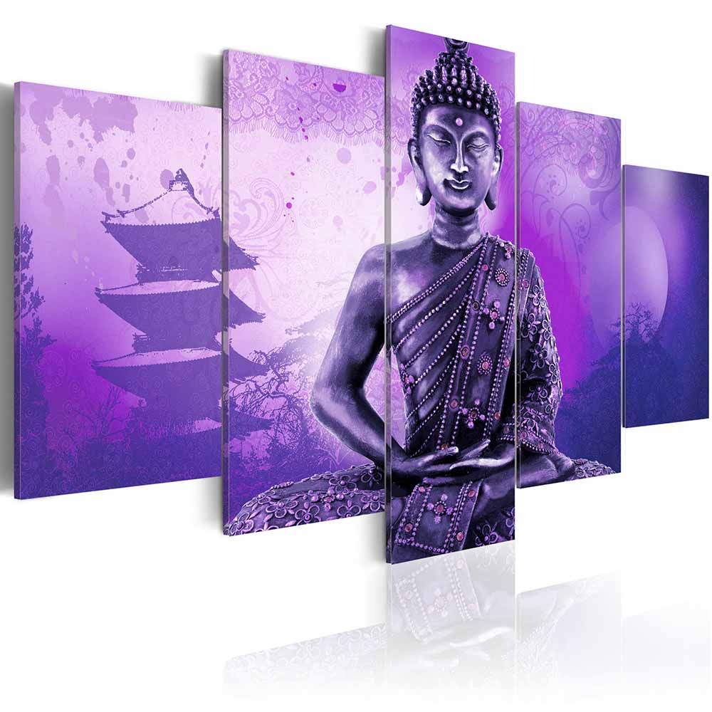 5 Panel Abstract Printed Buddha Painting Canvas Wall Art Home Decor Buddha Picture For Living Room Unframed