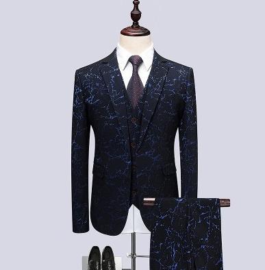 Fashion Groom Tuxedos 2019 Jacquard Wedding Pants Coat Design Best Man Blazer Men Suits Prom Party Dress Suit Custom (Jacket+Pants+Vest)