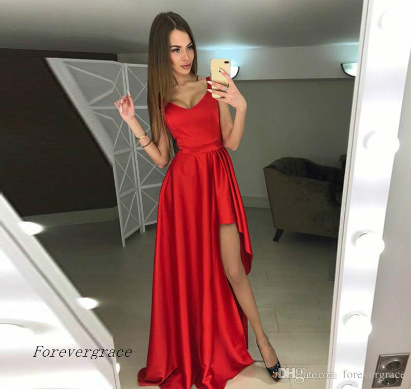 2019 Modern High Low Red Prom Dress Cheap V Neck Sleeveless Formal Holidays Wear Evening Party Gown Custom Made Plus Size, Silver
2019 Modern High Low Red Prom Dress Cheap V Neck Sleeveless Formal Holidays Wear Evening Party Gown Custom Made Plus Size, Silver