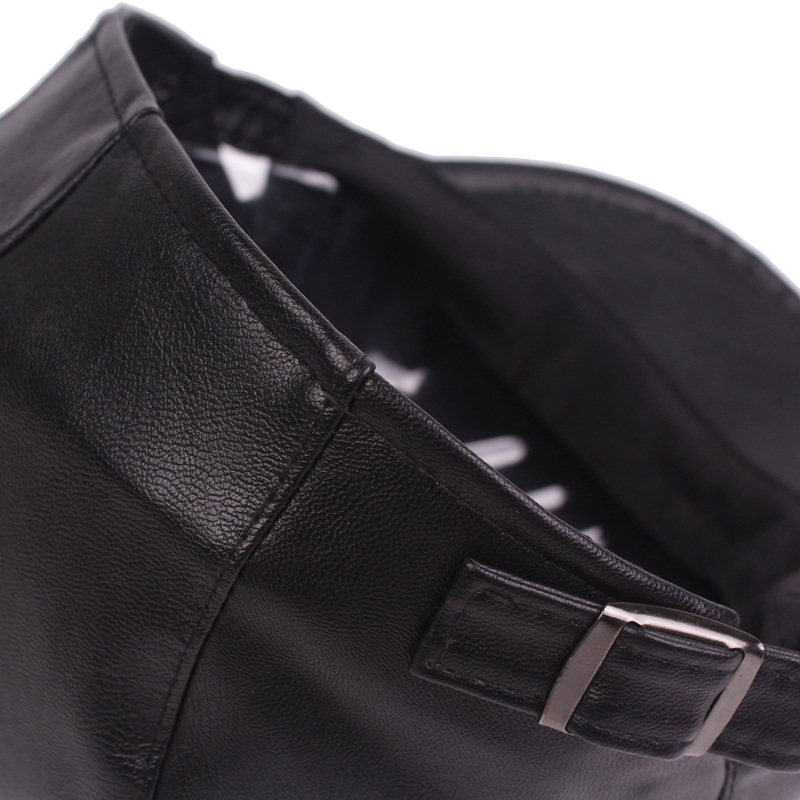 Unisex Plain Solid Color Newsboy Hat Forward Patent Leather Ivy Beret Cap Casual Golf Driving Flat Cabbie Caps