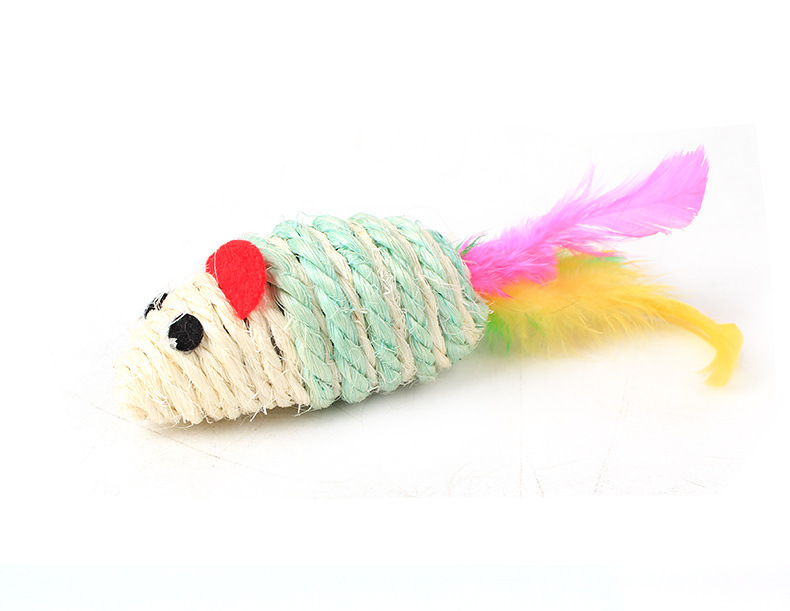 Mice Cute Fun Sisal Cat Chew Interactive Pet Rope Mouse Playing Toy Kitten Teaser Toys