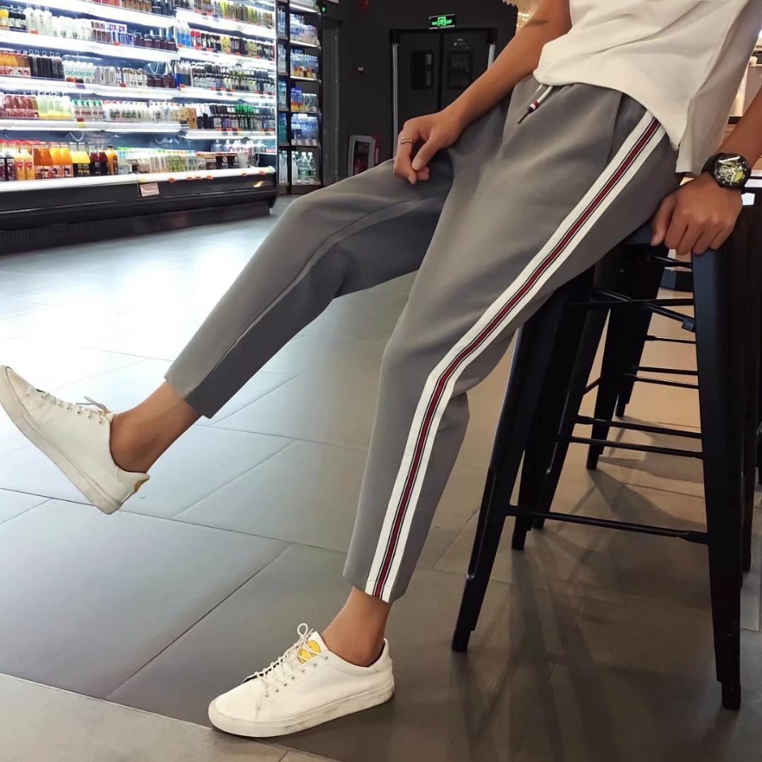 Men's Casual Pants Ankle-length Trousers Men Pants Slim Fit Sweatpants Jogger Brand Striped Gyms Sportswear Male Pantalon Hombre