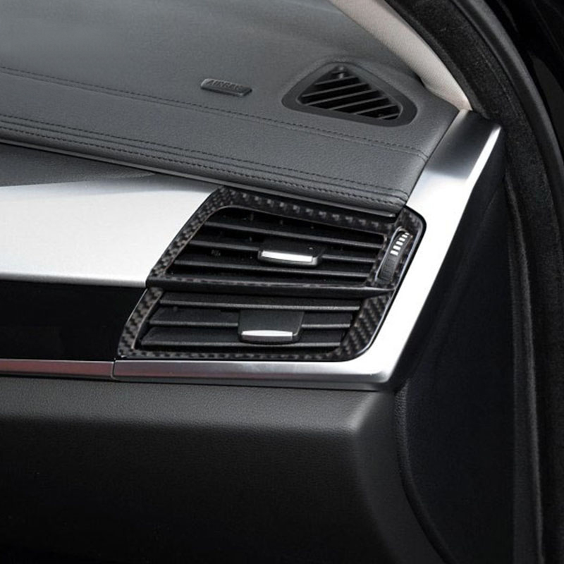 Carbon fiber For BMW X5 F15 E70 X6 F16 E71 Car styling Interior Dashboard Side Air Vent Outlet Cover Trim stickers auto Accessories
