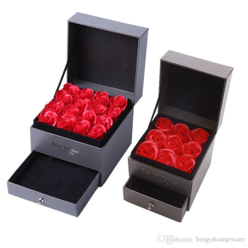 Artificial Rose Soap Flower Jewelry Box Set Romantic Valentine's Day Wedding Mother's Day Festival Creative High Grade Gift BC BH1
Artificial Rose Soap Flower Jewelry Box Set Romantic Valentine's Day Wedding Mother's Day Festival Creative High Grade Gift BC BH1